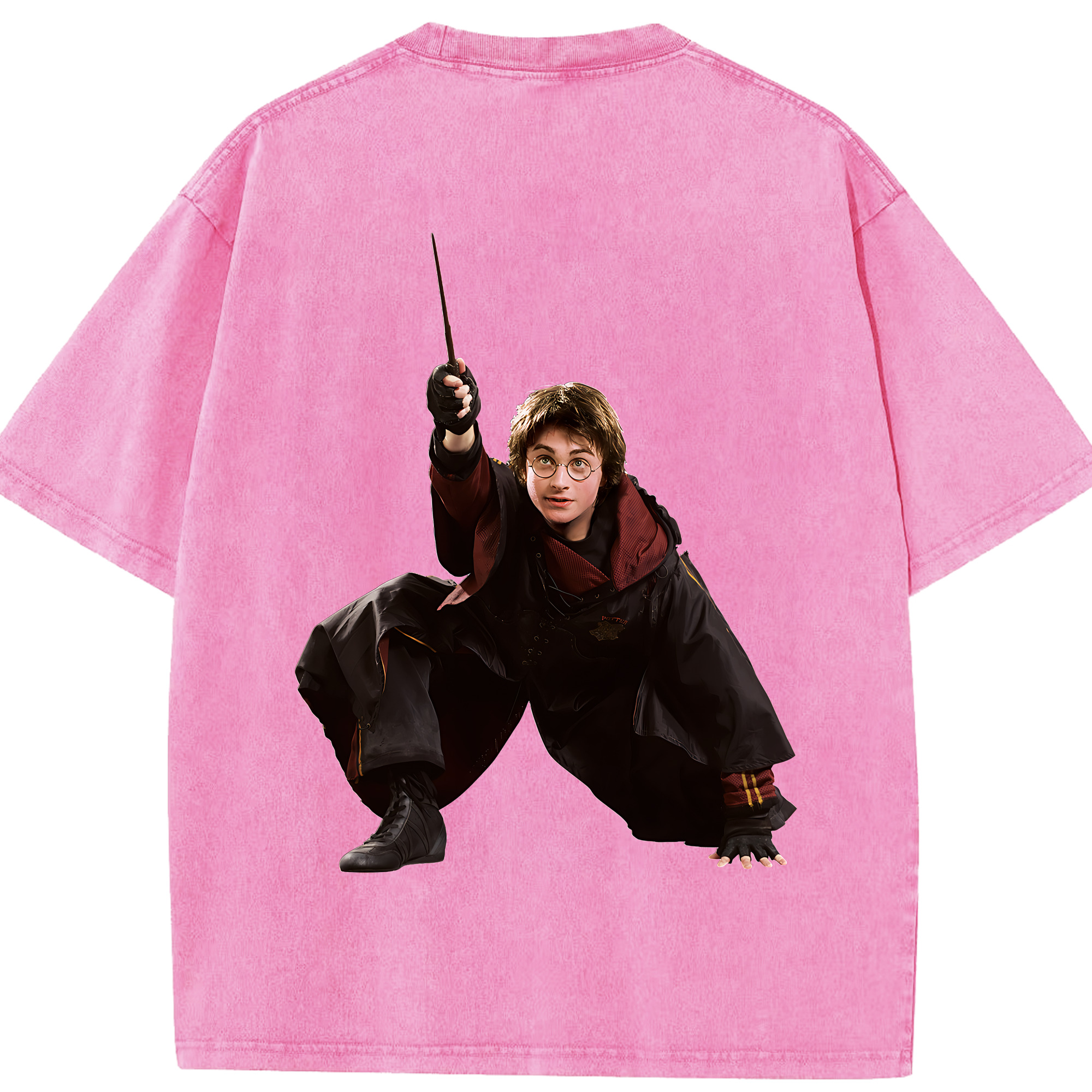 （画像用） Harry Potter ハリー・ポッターシリーズ 綿100% ヴィンテージ風 半袖Tシャツ（背面プリント）